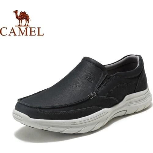 CAMEL 2021 Spring Autumn New Soft Genuine Leather Men Loafers Fashionable and Comfortable Casual Men Shoes Male Footwear