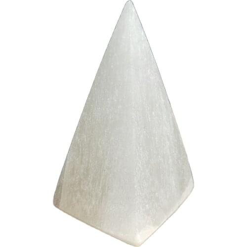 Natural stone White Selenite Pyramid Crystal Minerals energy Healing Gypsum Home Office Ornaments