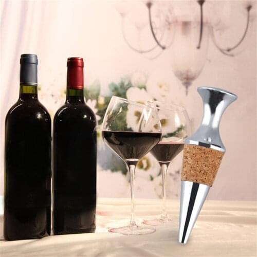 New Silver Zinc Alloy Glyptostrobus Cork Wine Bottle Stopper Hot Selling Hot New Arrival Fashion Bar Tools