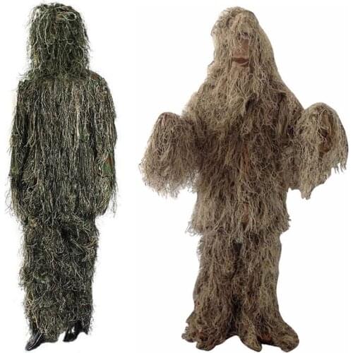 Hunting Ghillie Suit Camo Woodland Camouflage Forest 3D Tactical Suits Sniper Clothes Airsoft Military Hunting Outdoor Costume