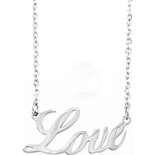 Name Charm Necklaces Stainless Steel Name Necklaces Women Choker Bijoux Femme Fashion Jewelry Wholesale 50pcs