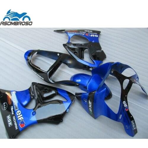 Plastic Racing Injection Molding Bodyparts for Kawasaki Ninja ZX6R fairing kit 2000 2001 2002 blue black set zx6r 00 01 02 YH09