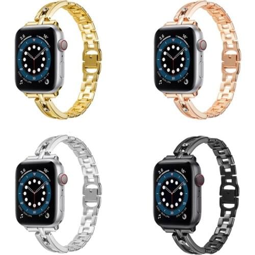 Luxury Round Diamond Wrist Strap for Apple Watch Series 6 5 4 3 2 1 SE ZINC Alloy Wristwatch Band