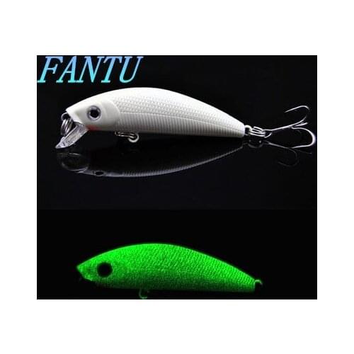 FANTU Night Fishing Luminous Fising Lure Minnow 8g/7cm Artificial Hard Bait Leurre Peche Fishing Tackles