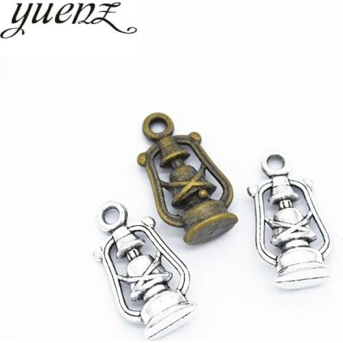 YuenZ 10pcs Antique silver color kerosene lamp Charms Pendants For Necklace Bracelet Jewelry Making DIY Handmade 20*10mm J409