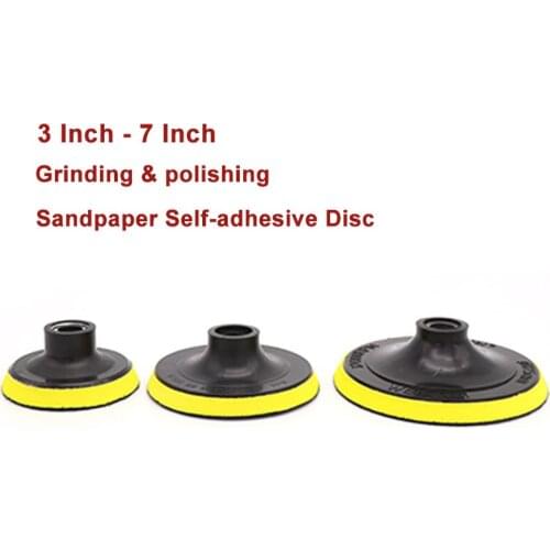 1PCS 3 Inch - 7 Inch Sticky Disc For Polishing And Grinding Tool Self-adhesive Sponge Sucker M10 M14 Screw Threaded Rod