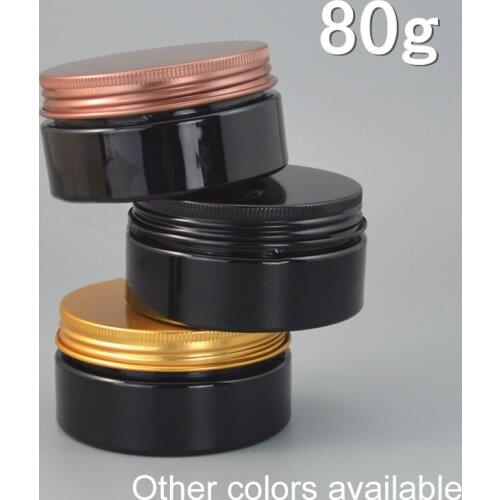 10pcs 80g Black Plastic Jar Empty Cosmetic Container Cream Lotion Candy Spice Coffee Storage Bottle Refillable 3oz Free Shipping