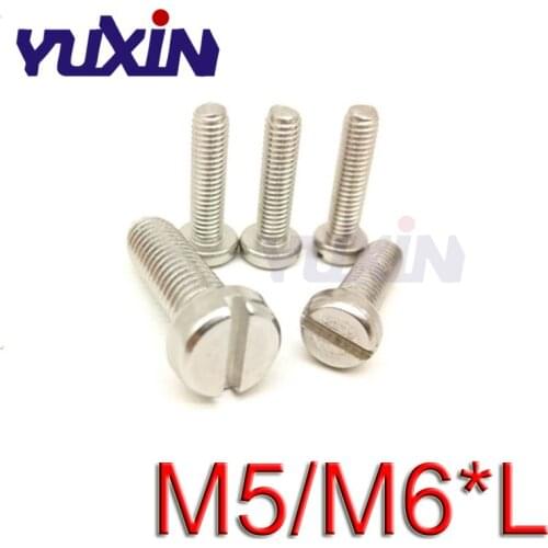 100/50Pcs M5 M6*L(=6/8/10-60)DIN84 304 Stainless Steel A2-70 Slotted Cheese Head Screws Cap Head Screws Slotted Screw Bolts GB65