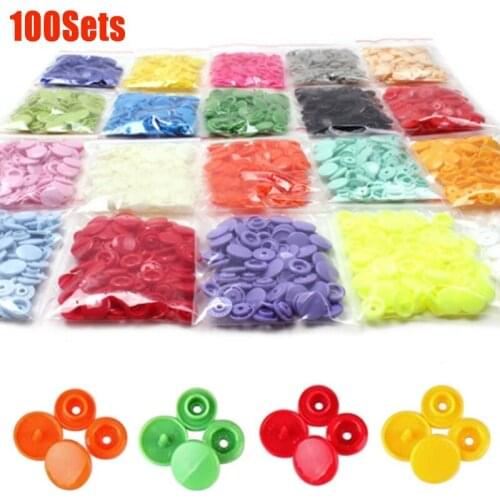 100 sets T3 Round Plastic Snap Buttons For Baby Children Clothes DIY Sewing Accessories Press Button
