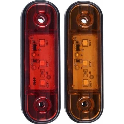 10X 3 LED 3.4inch Side Marker Light Truck Trailer Camper RV Waterproof Signal Light with Screws