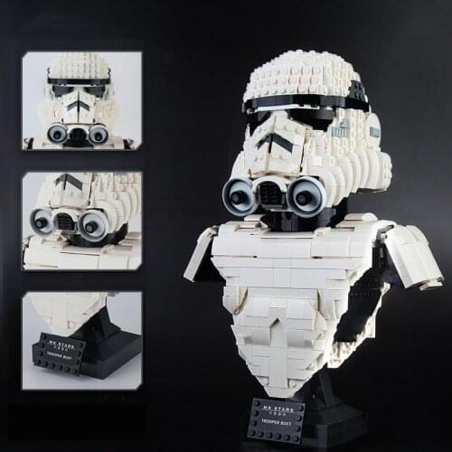 1516pcs+ Stormtrooper Busts Building Block Star War Bricks Toys Assembly Figure 3D Model For Children Christmas Gifts
