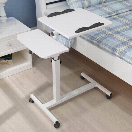 2 Partial Height Adjustable Fixable Table Bedroom Bedside Furniture Student Computer Besk Non-slip 60*40cm 4.7Kgs Single Arm