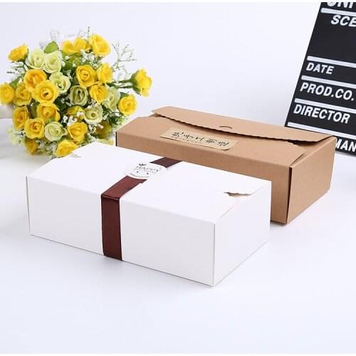 20*11*6cm Kraft Paper Box Brown Cake Box Handmade Food Packaging Box Gift Paper Boxes 100pcs/lot Free shipping