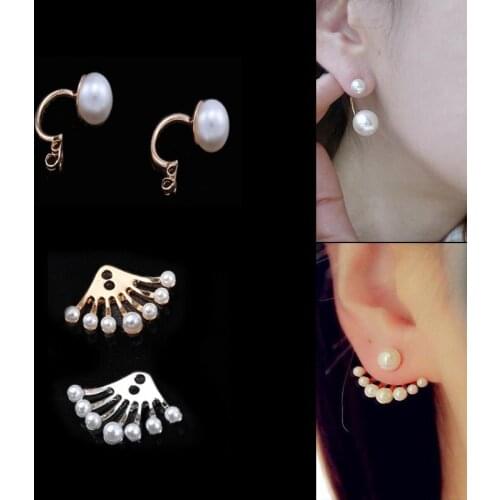 2021New 100Pcs Pearl Sector Alloy Button for DIY Jewelry Earring or Necklace Pendant and Hair Accessories BY72-BY73