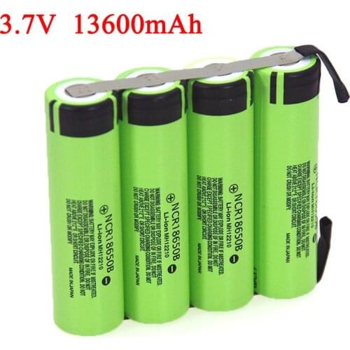 3.7V 6800mAh 13600mAh NCR18650B Lithium battery pack Fishing Light Bluetooth Speaker 4.2V soldering Nickel Sheet DIY batteries