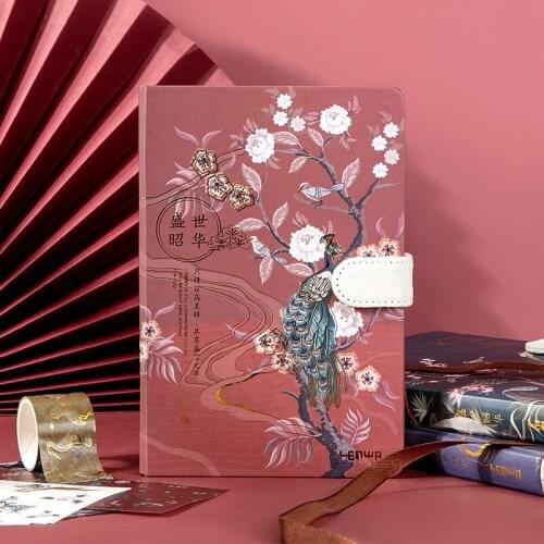 Bronze stamping notebook A5 magnetic button book thickened Chinese style hand books gift box for students gift book gifts