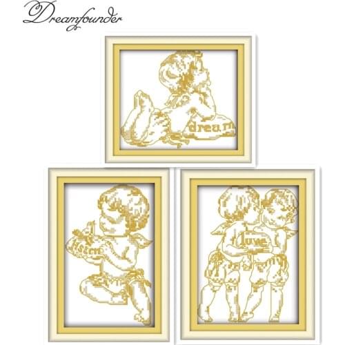 The little angel cross stitch kit aida 14ct 11ct count printed canvas stitches embroidery DIY handmade needlework