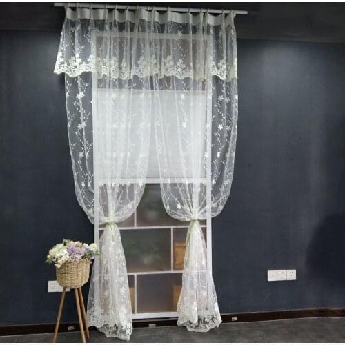 Double Layer Sheer Curtains for Bedroom Girls Kids Lace Embroidery Valance Tier Extra Height 320cm Wedding Church Window Drapes