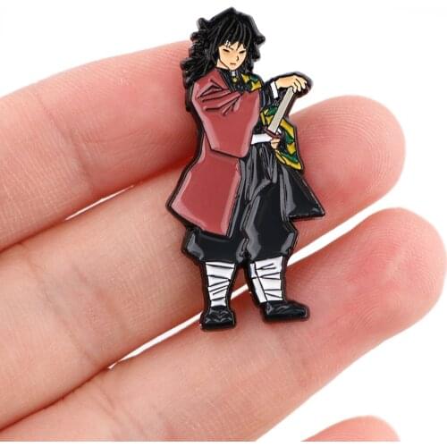 DZ2424 Anime Collection Demon Slayer Manga Icons Enamel Pin Badge Kimetsu No Yaiba Lapel Pin for backpacks Jewelry Gifts