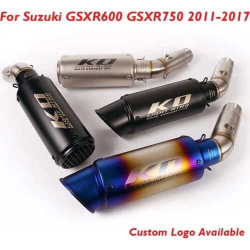 Motorcycle Exhaust Muffler Middle Mid Connector Pipe Slip on GSXR600 GSXR750 Exhaust System for Suzuki GSXR600 GSXR750 2011-2017