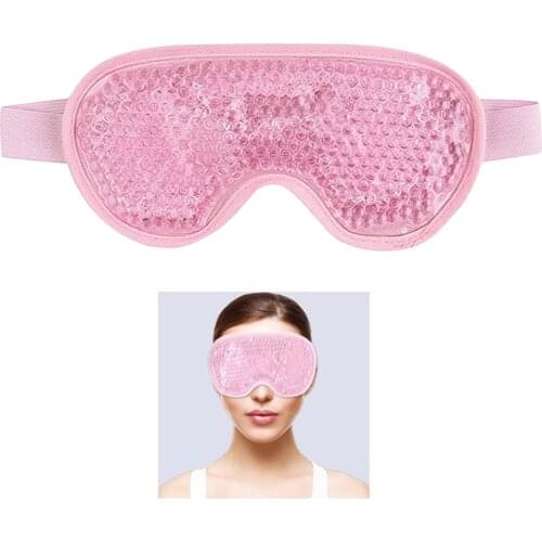 Cold Gel Eye Mask - Gel Bead Sleep Ice Pack - Hot Cold Therapy Compress - Cooling Face Pads - Cool Dark Circles Eyes Masks