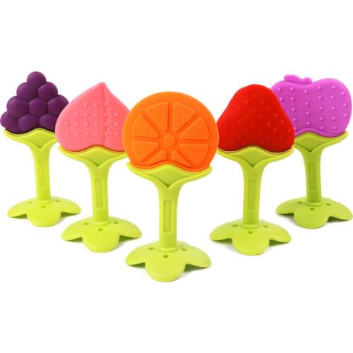 1pc Baby Teether Food Grade Silicone Teether Fruit Shape Baby Teething Silicone Teething Toys Infant Chew Tooth Toys