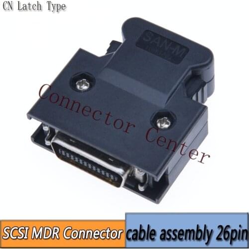 MDR Cable Connector plug male 26-Pin Compatible With 3M SCSI CN Connector 10326 10126 with latch
