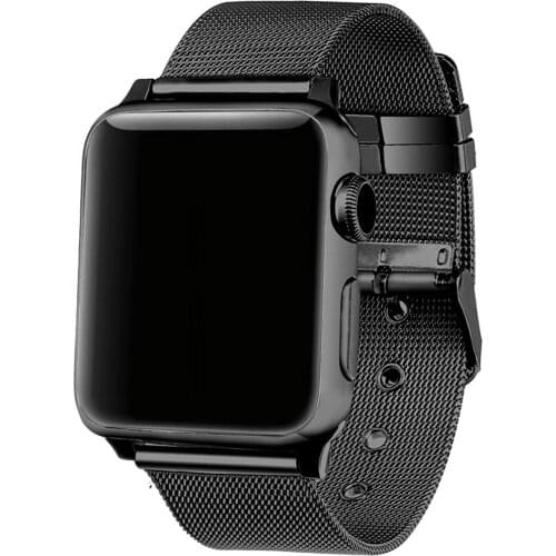 FOHUAS milanese loop for apple watch Series 5 3 2 1 replacement bracelet band iwatch stainless steel strap buckle with connector