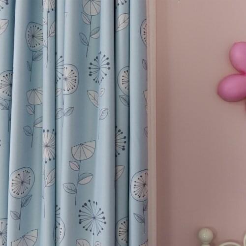 Cartoon Childrens Kindergarten Blue Curtains for Living Dining Room Kids Bedroom