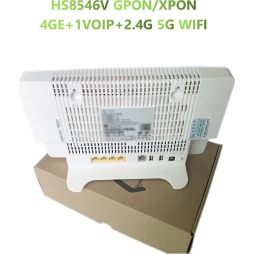 100% New Huawei Router HS8546V FTTH ONT GPON 4GE+1VOIP+2.4G 5G WIFI Fiber Optic ONU Network Modem EPON XPON OLT