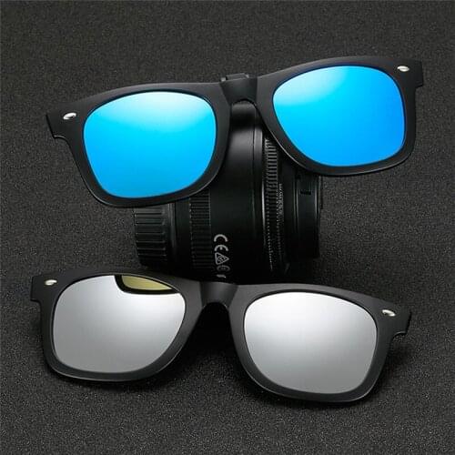 New High Quality Convenient Portable Driving Polarized Myopic Mirrored Clip-on Glasses UV400 Retro Flip-up Sunglasses#288217