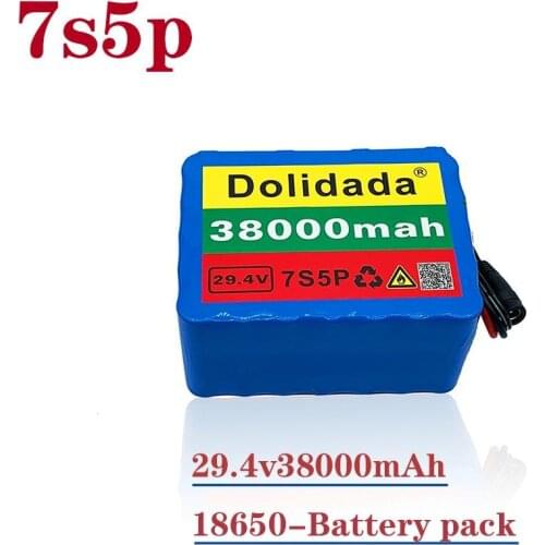 2021 new 24 V 38ah battery pack 250W 350W 29.4V 7s5p used for backpack wheelchair electric bicycle lithium ion battery