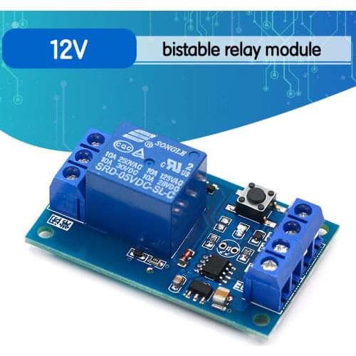 Single key bistable relay module automobile refit switch one key start stop self lock single chip microcomputer control 51