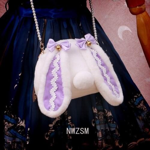 Lolita rabbit theme sweet cute Lolita accessories plush impression doll one-shoulder small satchel cosplay clothing accessories