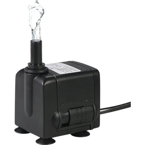 450L/H 6W Submersible Water Pump Fountain Pump with 2 Nozzles for Aquarium Pond Fish Tank Garden Lake Hydroponic Systems