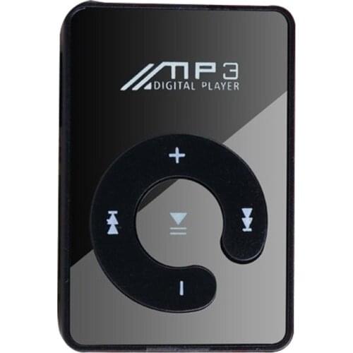 Portable Mini Mirror Clip MP3 Player Music Media Support Micro SD TF Card Fashion Hifi MP3 for Outdoor Sports
