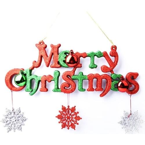 Christmas decorations scene layout ceremony Christmas tree pendant ornaments red green glitter pink letter tag