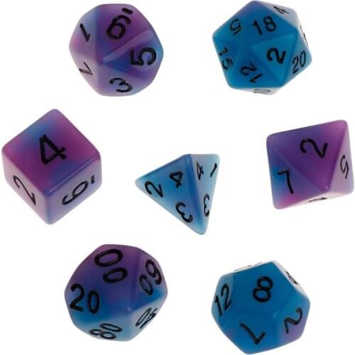 Luminous Polyhedral Sided Dice D4 D6 D8 D10 D12 D20 Set For Dungeons & Dragon D&D RPG Poly Game 7pcs/set