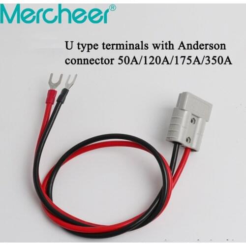 U-shaped terminal charging plug, fork-shaped power supply with live wire, battery connection cable, engine start charging cable