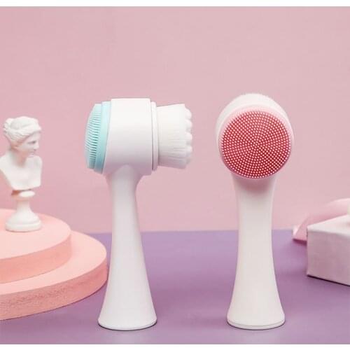 Face Cleansing Silicone for Washing Face Exfoliante Facial Pore Cleaning 2in1 Facial Massage Brush Beauty Skincare