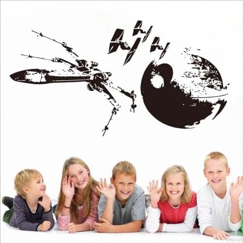 Vinyl Carving Wall Sticker Large X-Wing Tie Fighter Decal Art Poster Childrens Room Wallpaper Home Decoration Painting SZ-034