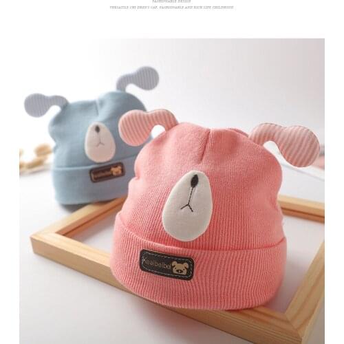 Cute Bear Knit Newborn Baby Hat Multicolor Toddler Boys Hats Autumn Winter Styling Accessories Hat For Girls Kids Bonnet Cap