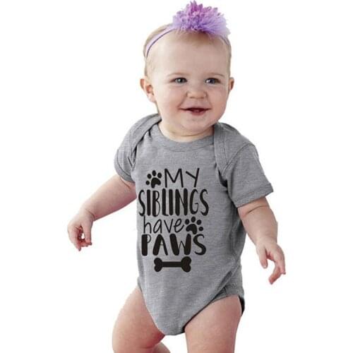 Newborn Baby Letter Short Sleeve Bodysuit Summer Clothes Boys Girls Jumpsuit Cotton Clothes Infant Outfits For Kids Gifts