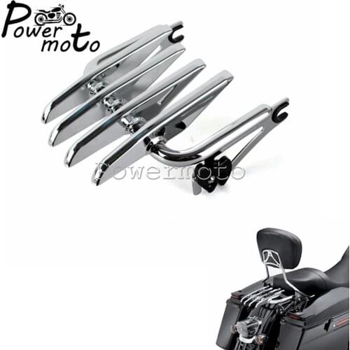 Chrome Stealth Two Up Detachable Tour Pak Luggage Rack For Harley Touring Road King Street Glide Classic Custom FLHR FLTR 09-16