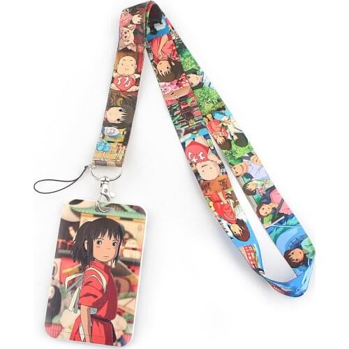 ER641 Anime Girl Creative Lanyard Card Holder Student Hanging Neck Mobile Phone Lanyard Badge Subway Access Card Holder