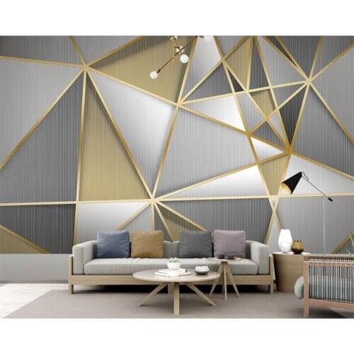 Custom 3d mural fashion modern minimalist light luxury geometric line wallpapers living room bedroom industrial style фотообои