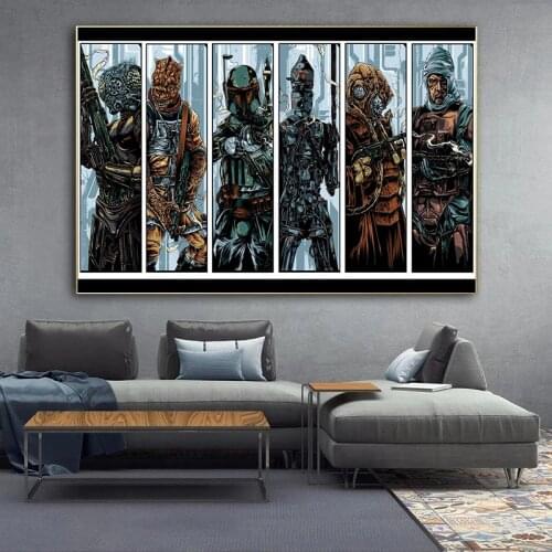 Star Wars Yoda The Mandalorian Canvas Painting Wall Art Poster Hand Painted Prints On Canvas For Living Room Home Decoration