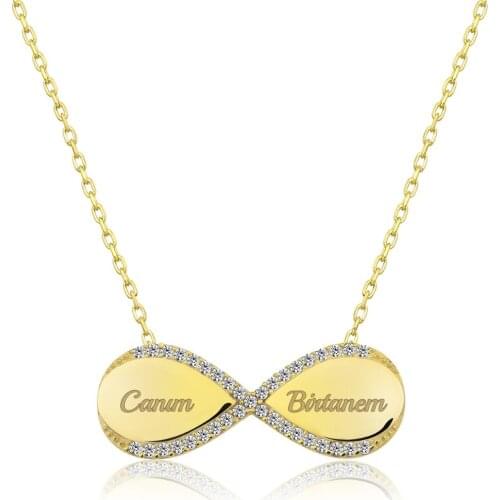 Name Post Silver Infinity Necklace DN25