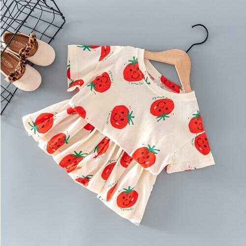 Summer baby girls' clothes kids outdoor sets casual sports tops culottes suits for toddler girls cloth 1 year baby birthday sets