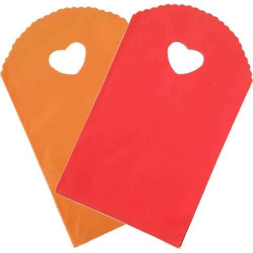 Hot Sale 50pcs/lot Plain Color Plastic Bags 13x21cm Small Jewelry Candy Gifts Packaging Bags Plastic Gift Bag With Handle